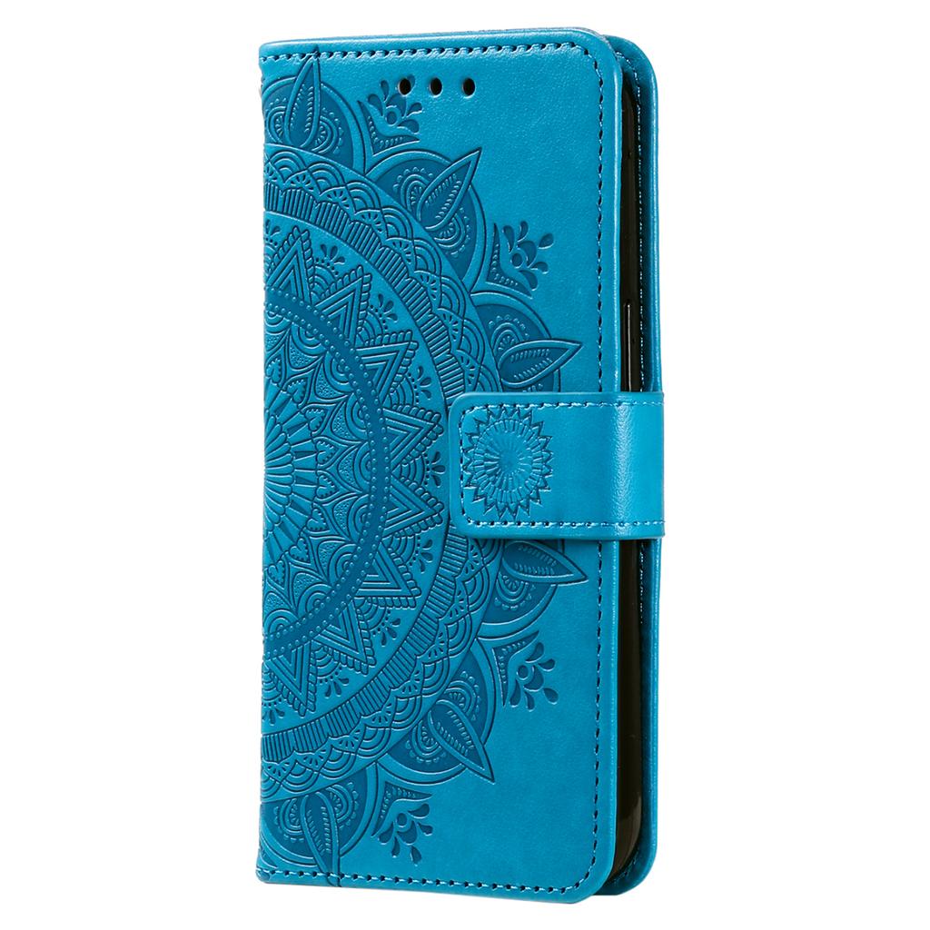 For Samsung Galaxy S25 FE Stand Case Imprinted Totem PU Leather Wallet Phone Cover with Wrist Strap