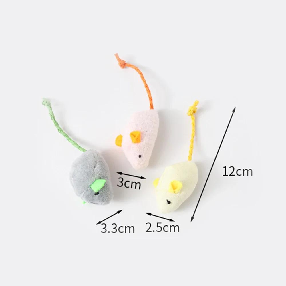 3Pcs/set Cute Simulation Mouse Toys for Cat Bite Resistance Plush Mouse Cat Interactive Toy Kitten Playing Toy Pet Supplies