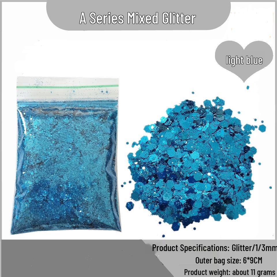 Glitter para Nail Art Transfronteiriço Lantejoulas 1/3MM - Cores Básicas para DIY Estilo Nightclub Palco Gotejamento de Resina.