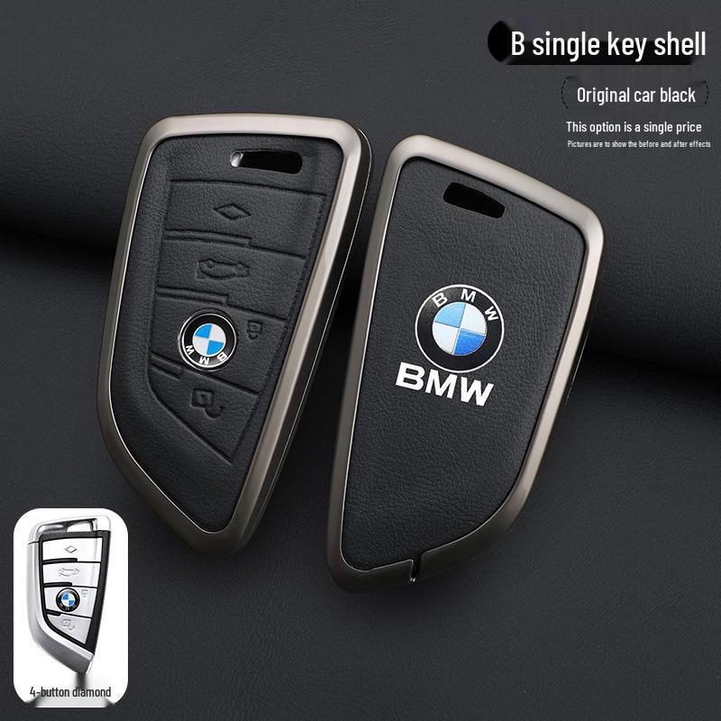 BMW Key Case: Metal Leather for 5 Series 530/525, X3, X5, 7 Series 740, High-End X7.