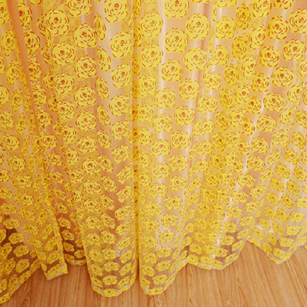 Rose Voile Blackout Curtains Living Room Window Curtains Tulle Sheer Curtains