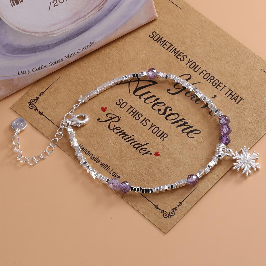 925 Silver Multicolour Bead Bracelet For Women Three Layers Geometry Drip Glaze Versatile Jewelry Dropship