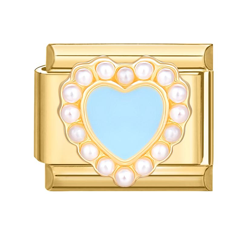 New Y2K Gold Color Butterfly Moon Bow Shell Star Pearl Pendant Italian Charm Link Fit 9mm Stainless Steel Bracelet DIY Making