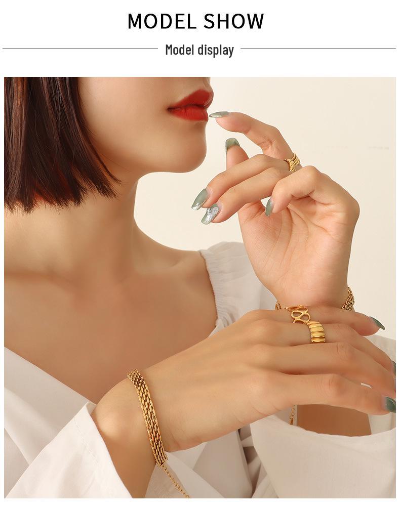 Brățară Trendy Unisex din Oțel Titan Aur 18k: Stil european și american