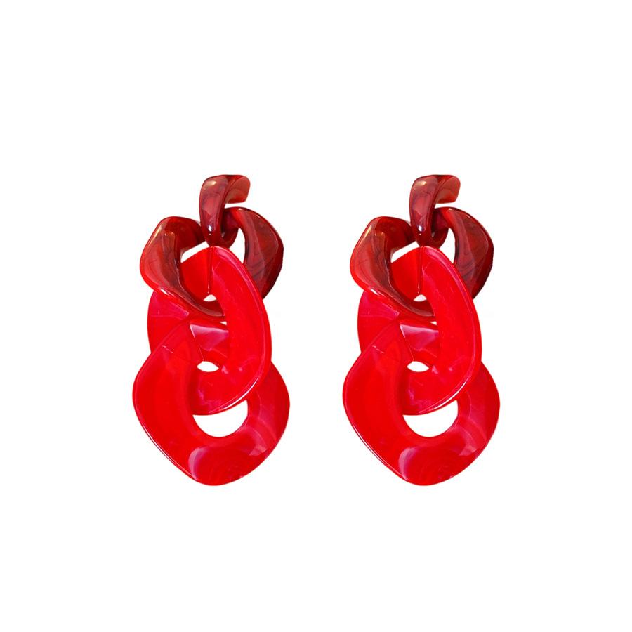 Silver needle acrylic irregular chain fringed earrings European and American exaggerated creative earrings niche high-end earrings women