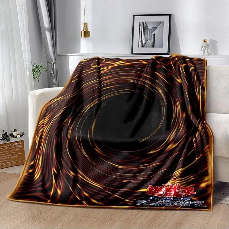 Anime Yu Gi Oh Card Throw Blanket Blue Eyes White Dragon Anime Cartoon Soft Plush Blanket Bedroom Bedspread Home Decor