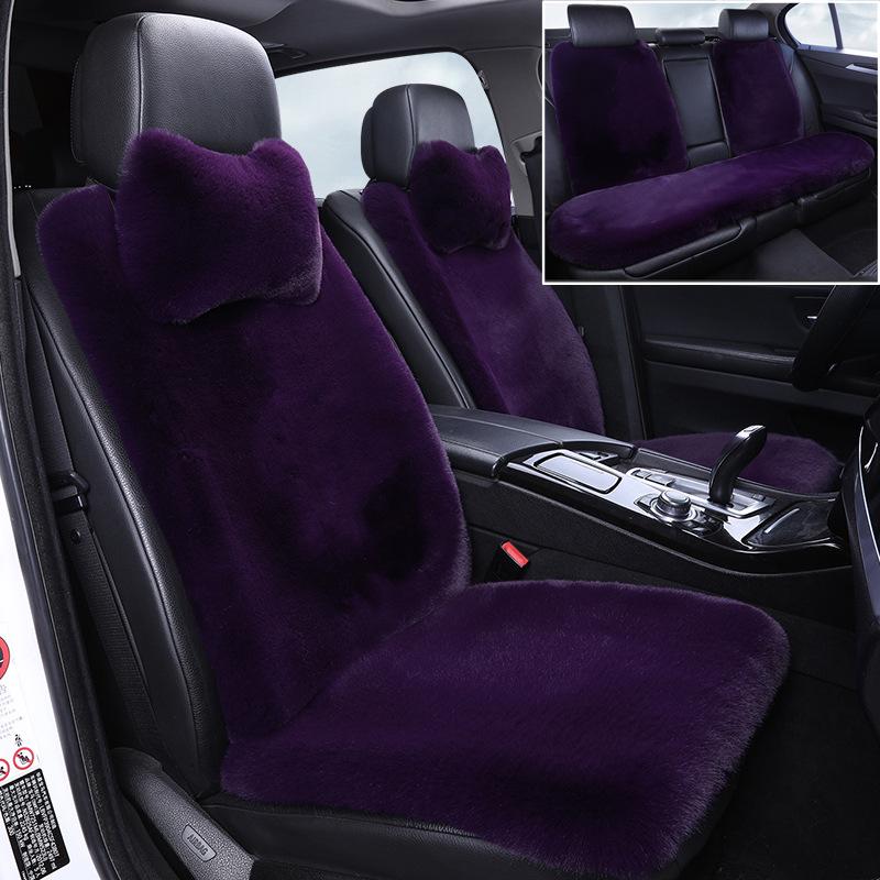 Winter Rabbit Fur Wool Heated Car Seat Cushion - Non-slip, Warm, for Single Seat with Small Waist Support