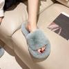 Plush fluffy fashion slippers women wear thick-soled fluffy dragging red shoes spring and autumn fluffy network 2025 autumn and winter new models