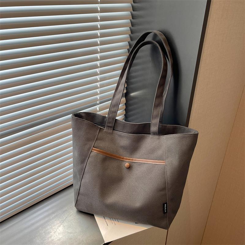 2026 Artistic Youth Canvas Shoulder Tote: Large Capacity, Versatile, Casual Bag for Students and Women