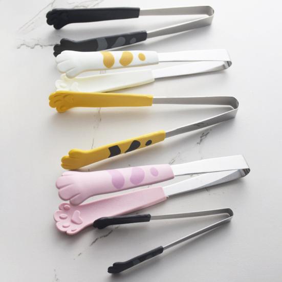 Food Clips Cat Paw Styling Food Tongs Salad Bread Baking Dessert Clips 430 Stainless Steel Food Tongs