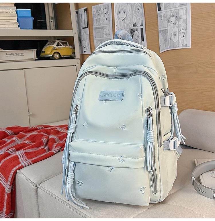 

New Forest Series Large Capacity Backpack Solid Color Student Backpack Women s Simple and Versatile Campus Backpack Computer Backpack синій