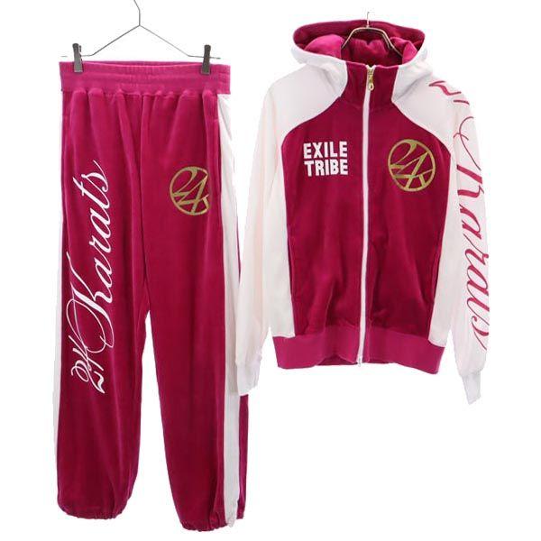 

24KARATS Exile Tribe Long sleeve jersey jacket Setup 150 Pink x White Kid s Used