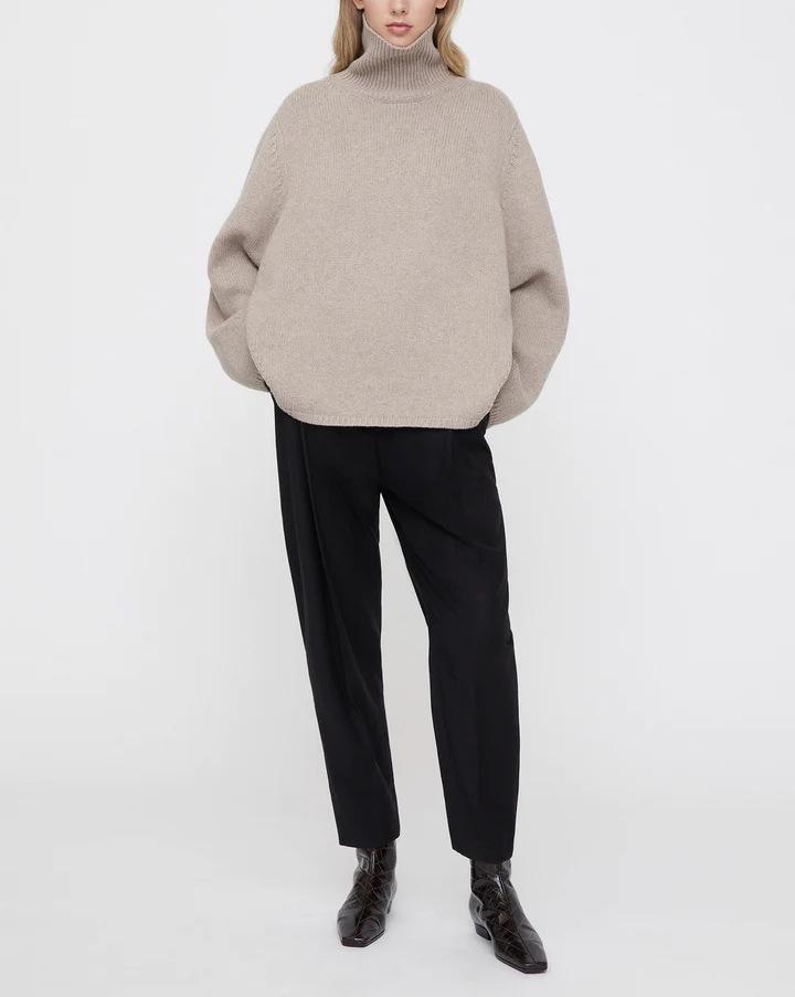 Women's European-Style High Neck Loose Wool Sweater for Autumn/Winter