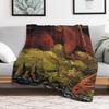 Dragons Cave Lair and Treasure Hoard Painting Throw Blanket Cozy Napping Blanket Gift for Mom Dad