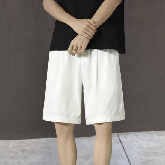 Men Summer Shorts Quick Dry Breathable Elastic Waist Pocket Drawstring Sports Thin