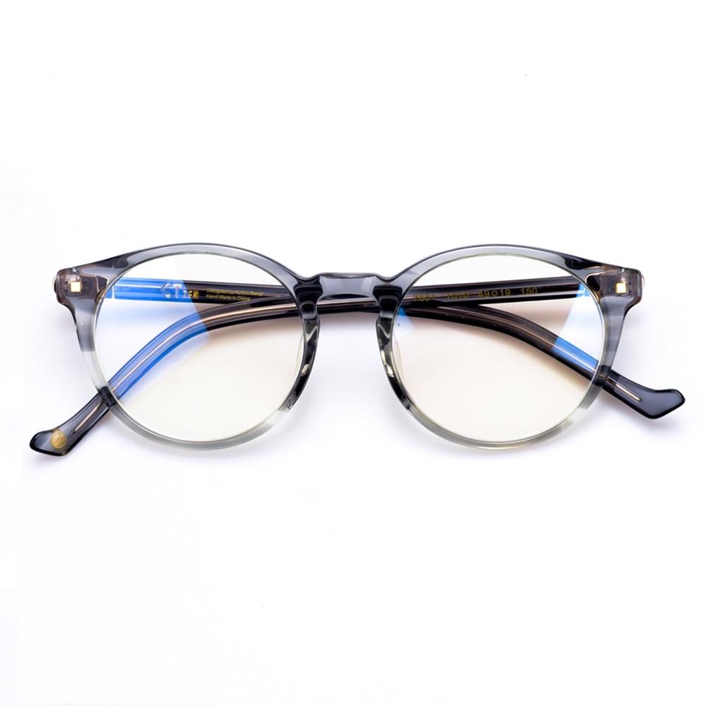 Alloaiweeo [Alo:Ctzen] Ci7601A C2 Russell Modern Ash Gray Round Glasses