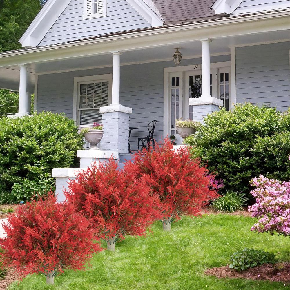 Artificial Cypress Topiary Tree with Ground Spike, Fake Evergreen Tree for Porch, Artificial Plants for Outdoor Planters Indoor UV Resistant