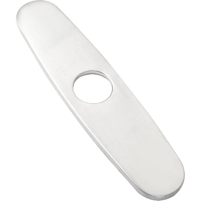 Stainless Steel Faucet Deck Plate, 10" Sink Hole Cover for Bathroom & Kitchen Vanity Sink, Silver Escutcheon Plate for Arc Edge Mixer Tap