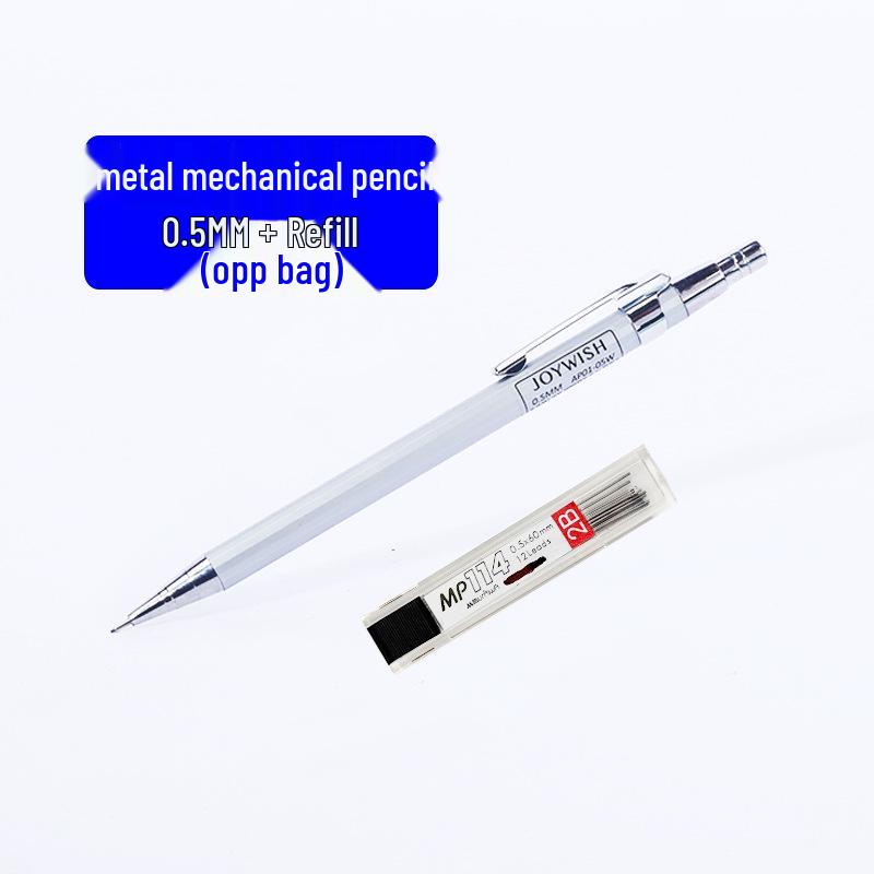 Adjustable Metal Mechanical Pencil: 0.5mm & 0.7mm for Students - Continuous Writing Clickable Design