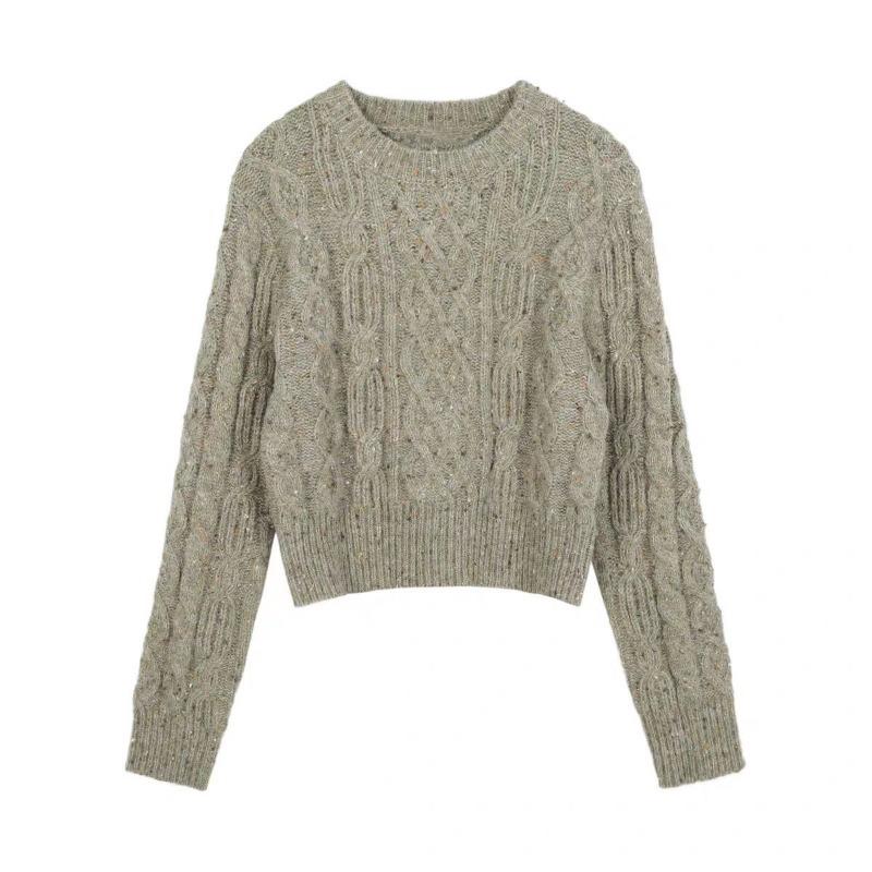 

Мягкий клейкий свитер в горошек для девочек в ленивом стиле, свободный трикотажный свитер, универсальный повседневный топ для осени и зимы, куртка, новинка one size хаки