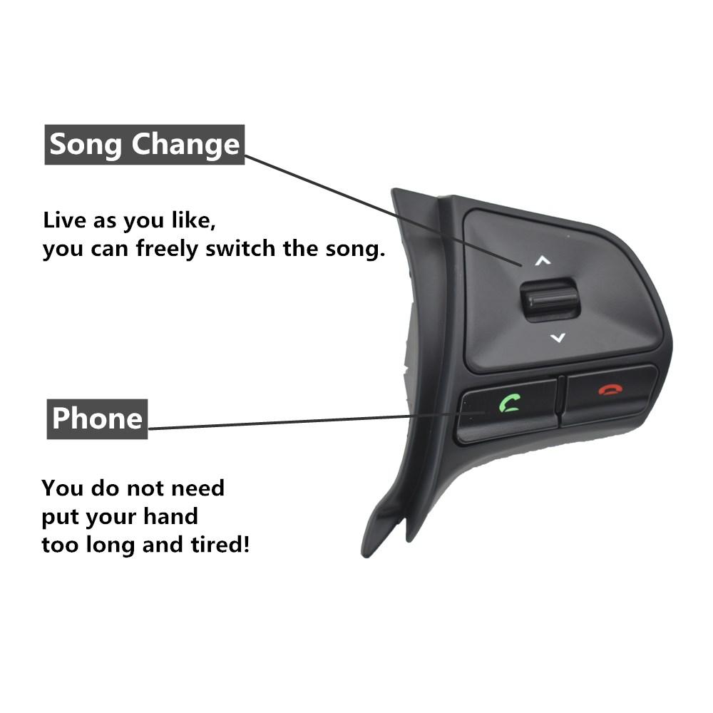 New Car Steering Wheel Control Button For KIA K2 RIO 2011-2014 Audio Bluetooth Phone Volume Switch Replace Auto Parts