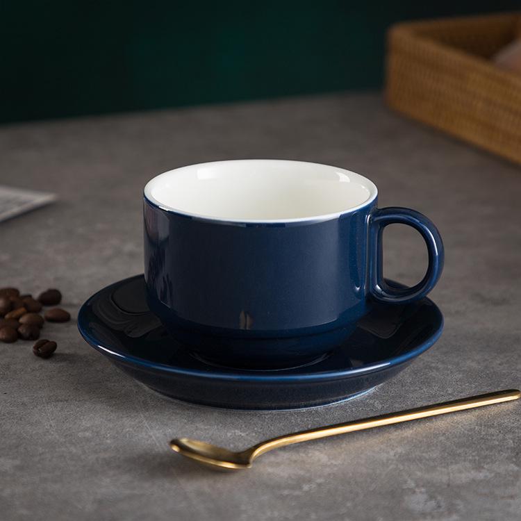 Luxury European-Style Golden Handle Ceramic Coffee Cup & Saucer Set