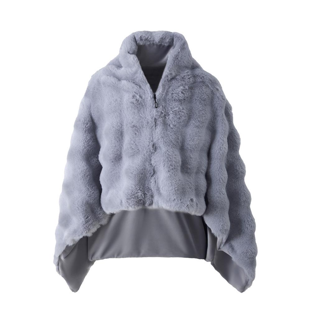 

Intelligent Heating Blanket Shawl Can Be Worn Winter Home Blanket Imitation Rabbit Fur Warm Cover Blanket Sofa Electric Blankets сірий колір