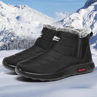Winter-Schneestiefel für Herren, neue Slip-On-Herren-Casual-Warmschuhe mit Fell, bequemes Fahrschuhwerk, wasserdichte Stiefel, leichte Mokassins