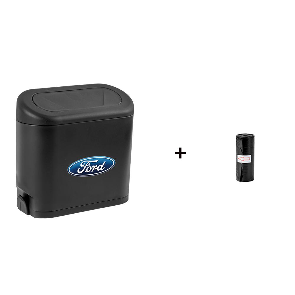 Car Garbage Can with Lid Automotive Garbage Storage Box Accessories For Ford STRACING Focus 2 3 4 MK2 MK3 MK5 Fiesta MK7 Mondeo