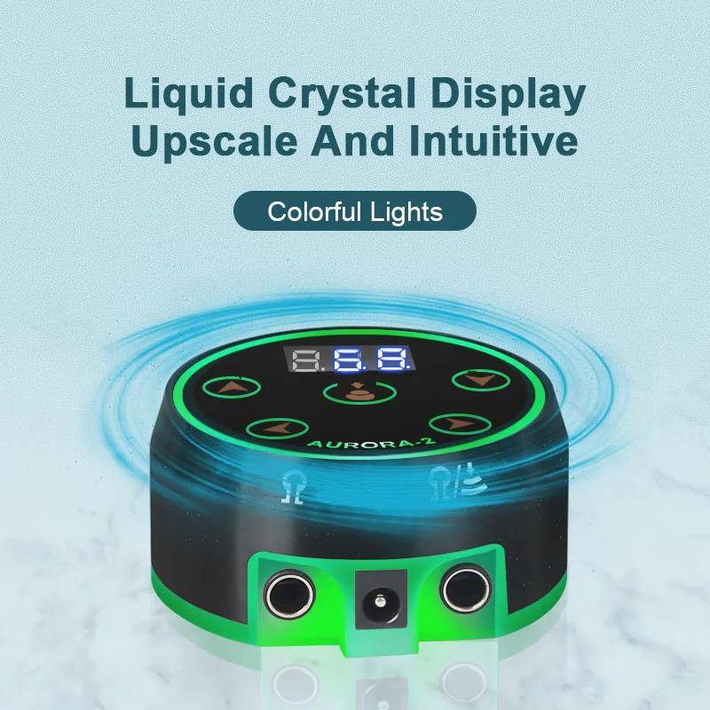 DM Aurora 2 Tattoo Power Supply Upgrade Digital LCD Power Supply Double Digital LCD Screen For Coil & Rotary Tattoo Gun Machine