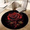 1pc Blood Red Rose with Dripping Round Carpet, Made of Polyester,Office Chairs, Living Rooms, Or Bedrooms, a Cool Rug for The Living Room.ydt26066