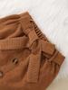 Black Ribbed Round Neck Long Sleeve Top + Girls Fashion Yellow Brown Half Skirt Set