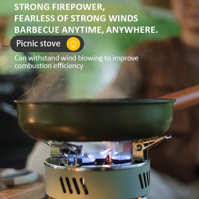 6800W/11000W Camping Gaskocher Outdoor Tragbarer Ofen Picknickkocher mit Aufbewahrungstasche Touristenbrenner Barbecue Tourismusbedarf
