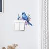 Cartoon Bird Green Plants And Flowers Stickers Decorative Switch Stickers Home Beautification Background Wall Decals