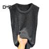 Women Vest Tops Round Neck Sleeveless Solid Color Loose Fit Ice Silk Tank Tops Breathable Versatile Vest