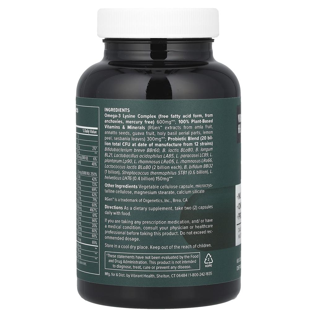 Vibrant Health, Triology™, Daily 3-in-1 Multi-Supplement, 60 Capsules