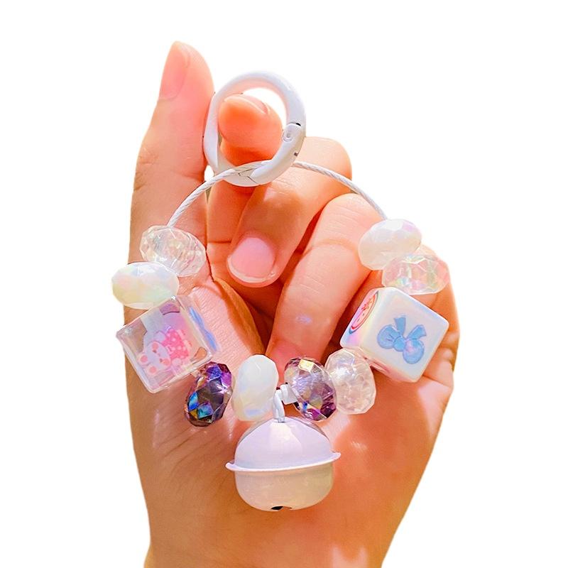 Crystal Bell Cute Beaded Keychain Car Key Ring Bag Pendant Decoration Hanging