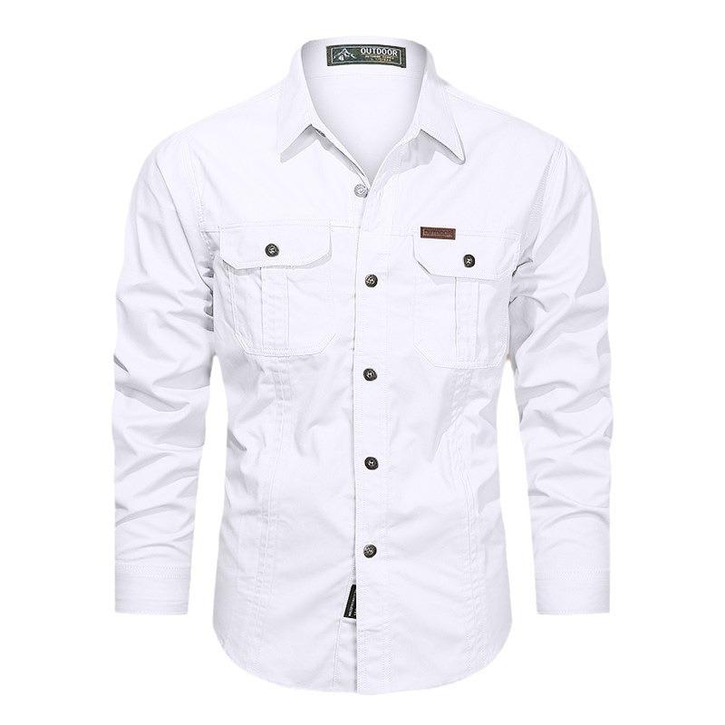 Long Sleeve Shirt Men's Spring and Autumn Trendy Brand Loose Cotton Autumn Casual Lapel Shirt