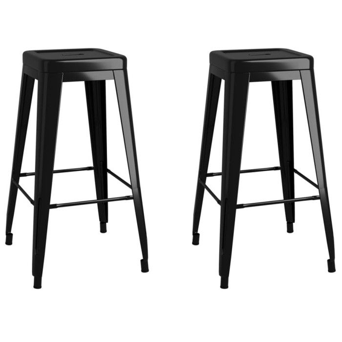 VidaXL Lot de 2 Tabourets de Bar Empilables, Repose-pieds de Bistrot, Chaises de Restaurant, Sièges de Cuisine Entrée Café, 248147