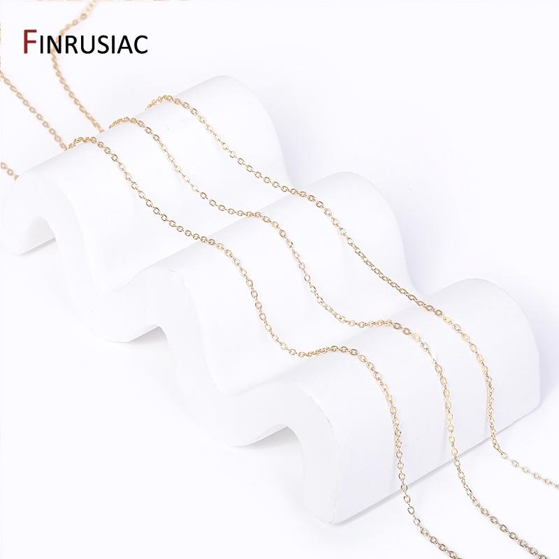 1.6mm 14K Gold Plated Brass Oval Thin Chains For Jewelry Making, DIY Jewelry Accessories Necklace Findings Wholesale