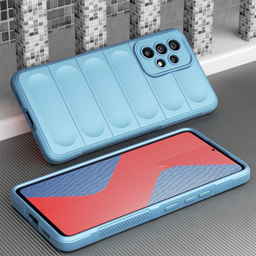 

Протиударний чохол KEYSION для Samsung A53 5G A73 A33 A23 A52S A32 A22 S A12 Soft TPU Silicone Phone Back Cover для Galaxy M32 M12 for Samsung M12 небо синє кольору
