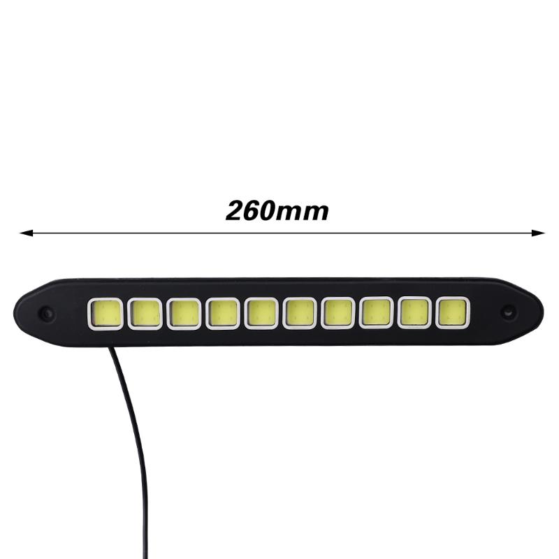 2Pcs Car COB Daytime Running Lights Universal Auto White Lamps Waterproof Fog Lamp Flexible DLR Auxiliary Headlight Accessories