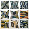 Geometric Linen Pillow Cover For Living Room Sofa Decor With Vintage Design