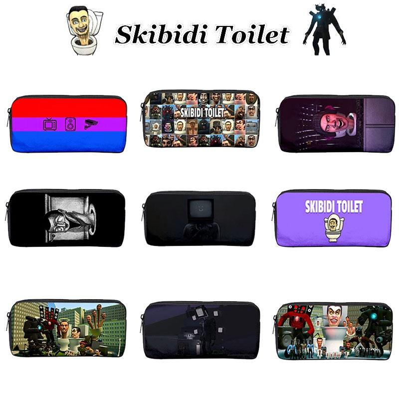 Toilet Skibidi Single Layer Zippered Pencil Case Tv Man Stationery Box Students
