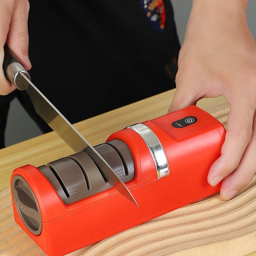Rechargeable Wireless Electric Cutter Sharpener Coarse and Fine Cutter Whetstone Kitchen