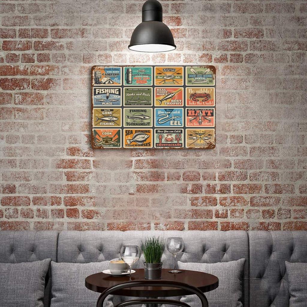 1-Pack vintage distressed metal plaque, 20×30cm and 30×40cm, rustic wall decoration for bar, garage or restaurant