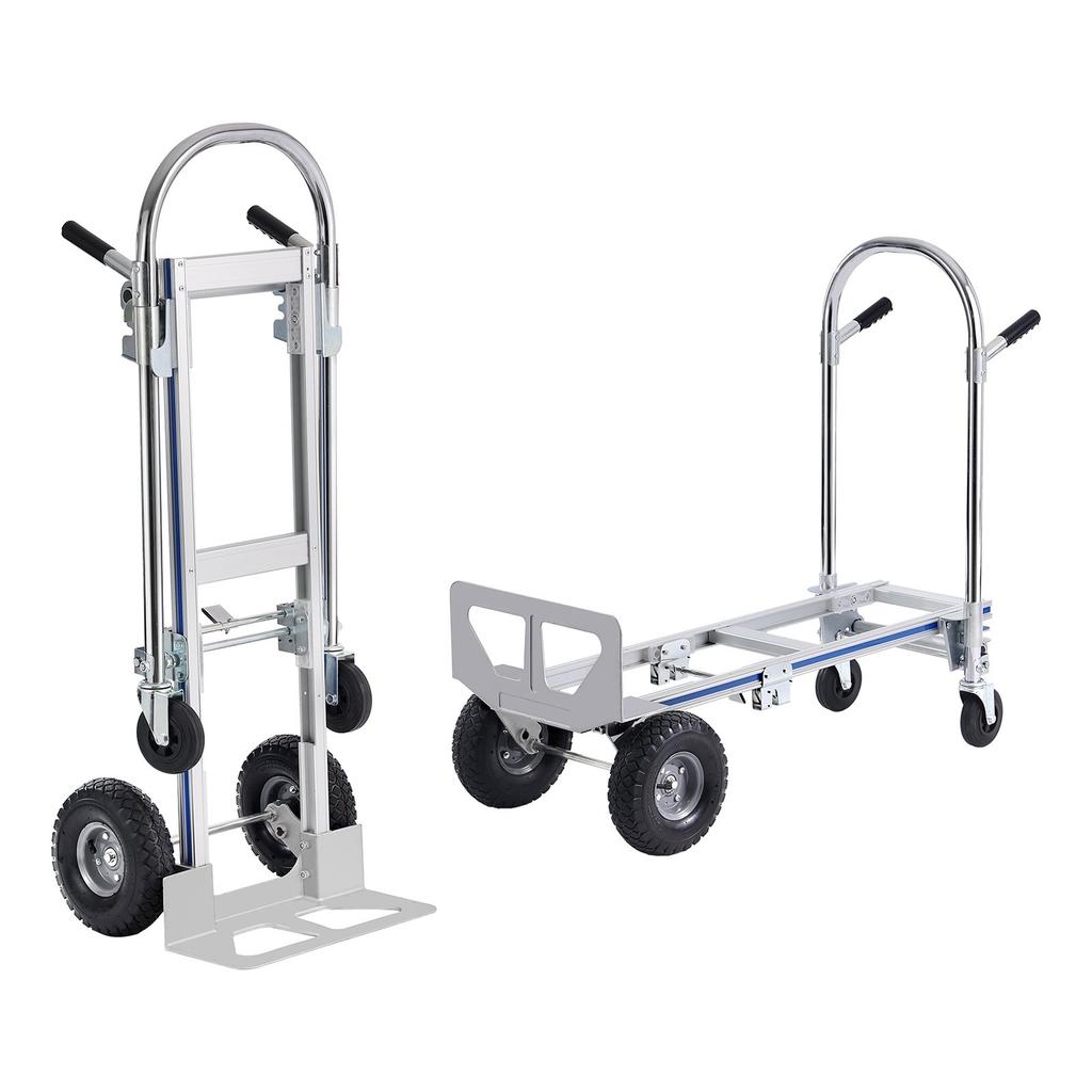 Aluminum Hand Truck, 2 in 1, 800 lbs Load Capacity, Heavy Duty Industrial Convertible Folding Hand Truck and Dolly, Utility Cart Converts from Hand
