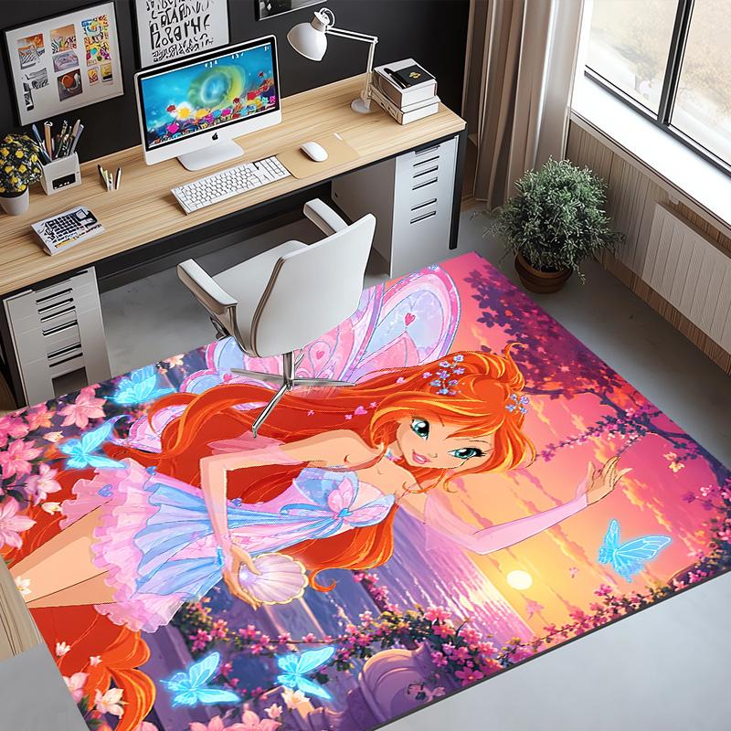 Winx Club Pattern Rug, Indoor/Outdoor Mat, for Picnic, Gameroom, Bedroom, Office, Living Room, Home Decor Carpet, Birthday Gift