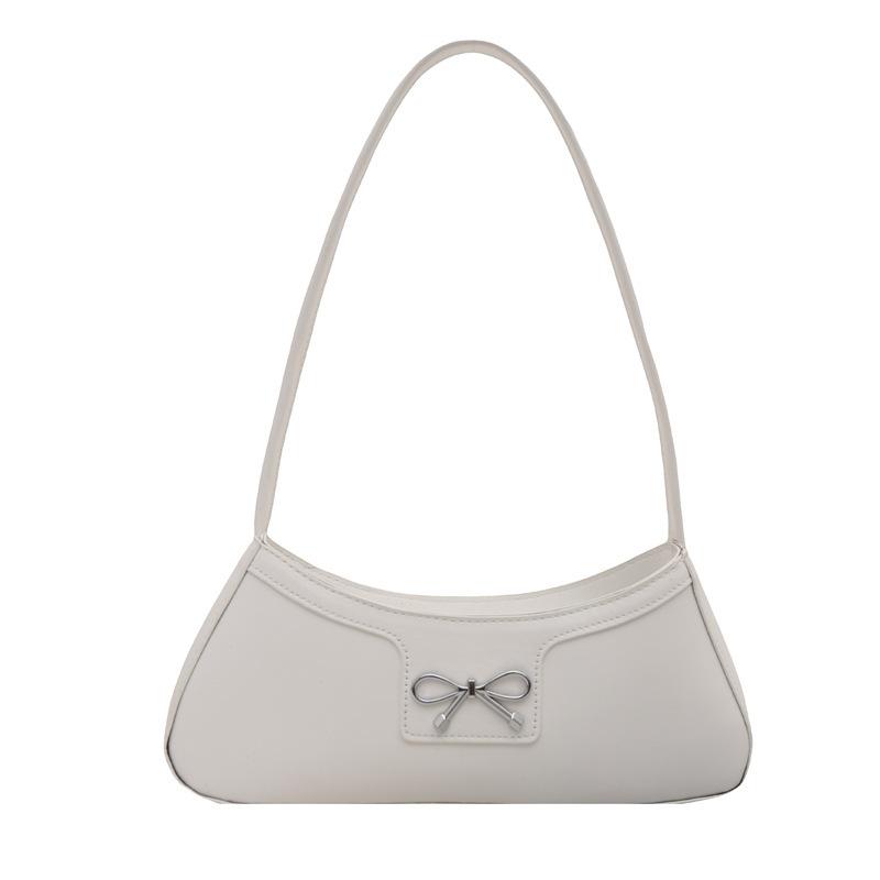 Spring Popular Bow Small Bag Women's 2025 New Fashion Underarm Crescent Bag Texture Versatile Messenger Bag