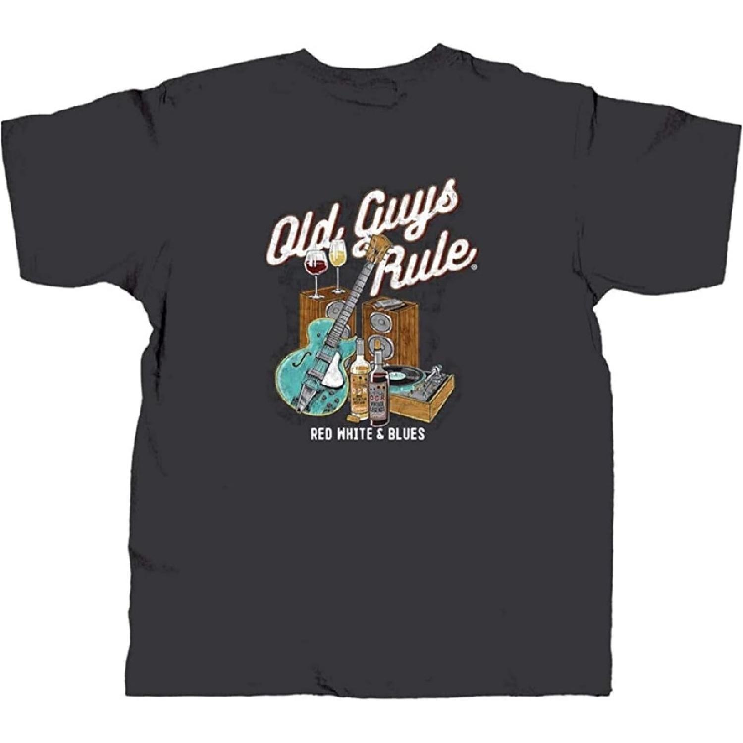 OLD GUYS RULE T Shirt for Men _ Red White & Blues _ Black (Medium) S чёрный